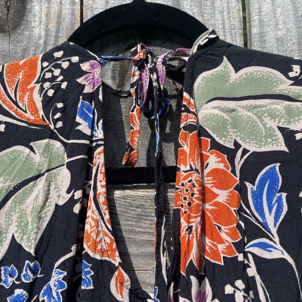 Myleene Klass Floral Black and Orange Wrap Dress Size 4 / 36 - Picture 10 of 11